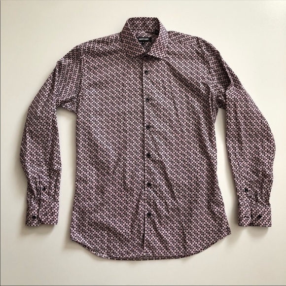 Jared Lang Pattern Long Sleeve Button Down Shirt M - Picture 2 of 8